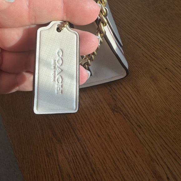 Coach Pink and White Striped Chain Shoulder Bag - Picture 2 of 8